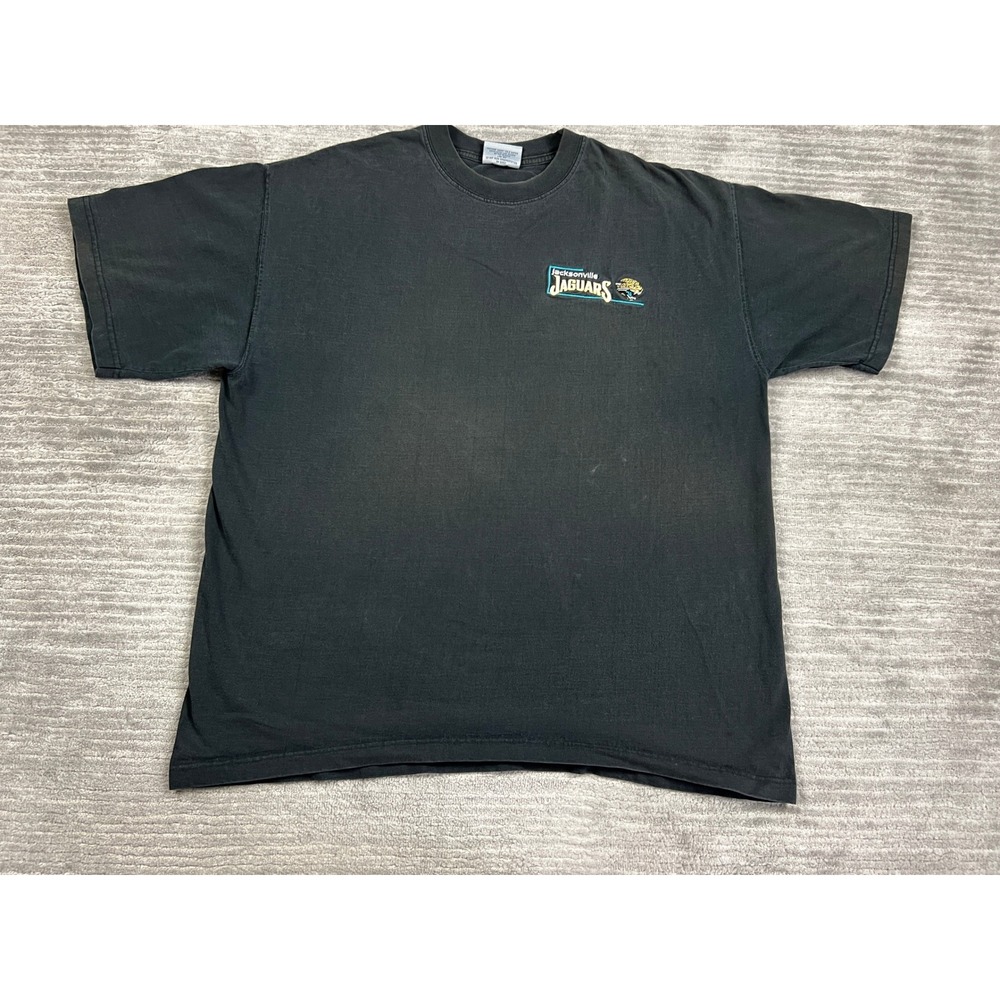 Majestic T-Shirt Mens XL Black Jacksonville Jaguars NFL Embroidered Logo Cotton
